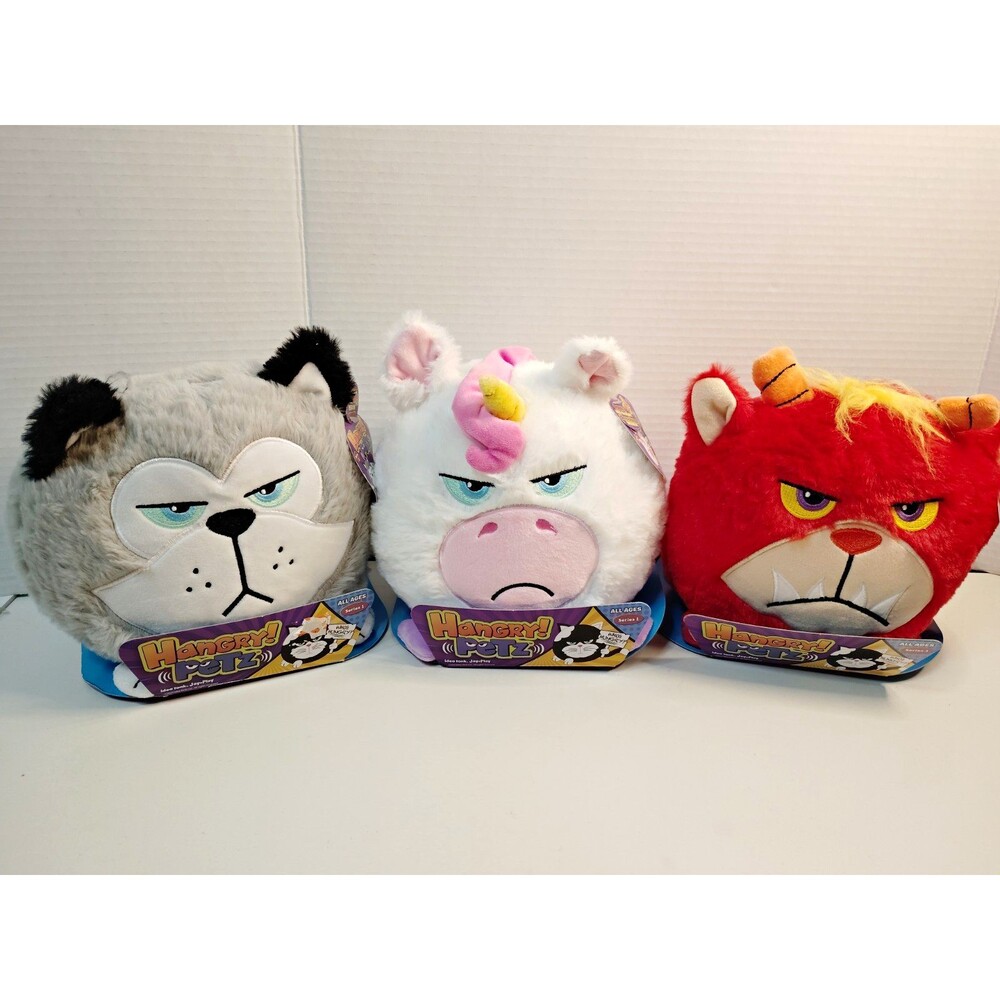 Hungry Petz Lot of 3 Plush w/ Tags Cooper Luna Rogue Small (6-14 in)